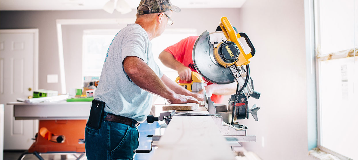 Older man working
